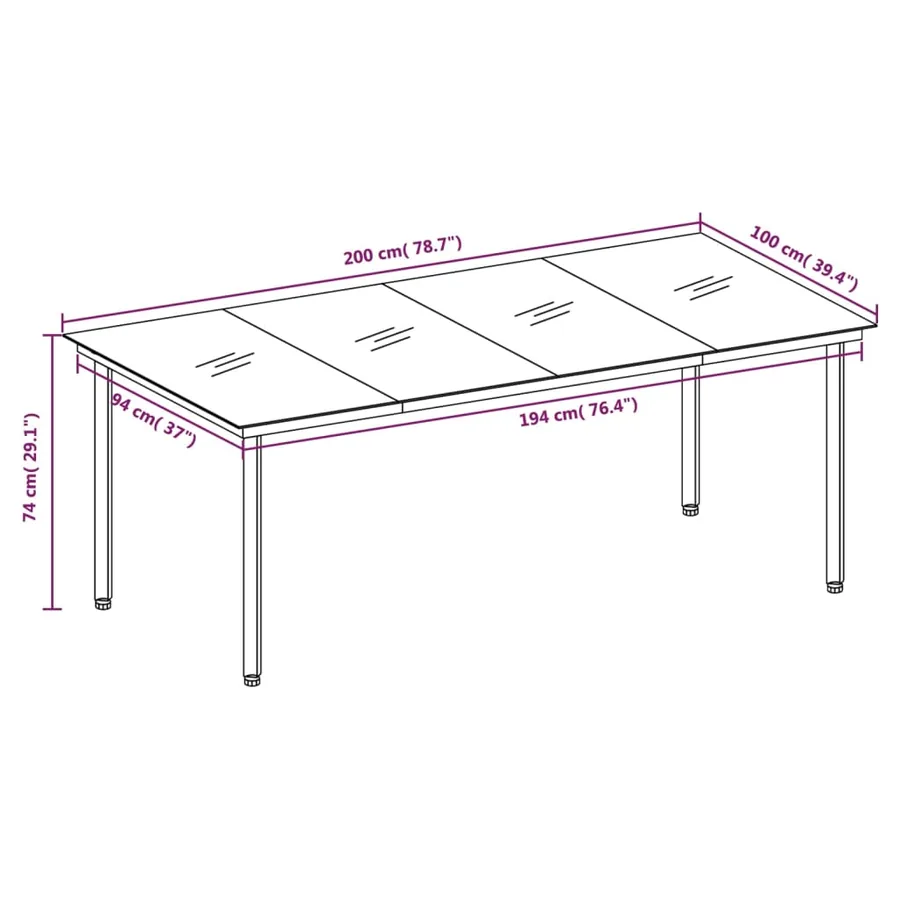 Ensemble à manger de jardin avec coussins 9 pcs noir - 11