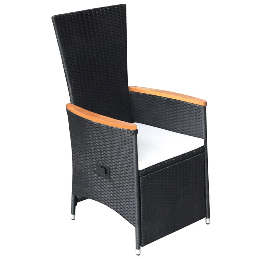 Ensemble à manger de jardin avec coussins 9 pcs noir - 3