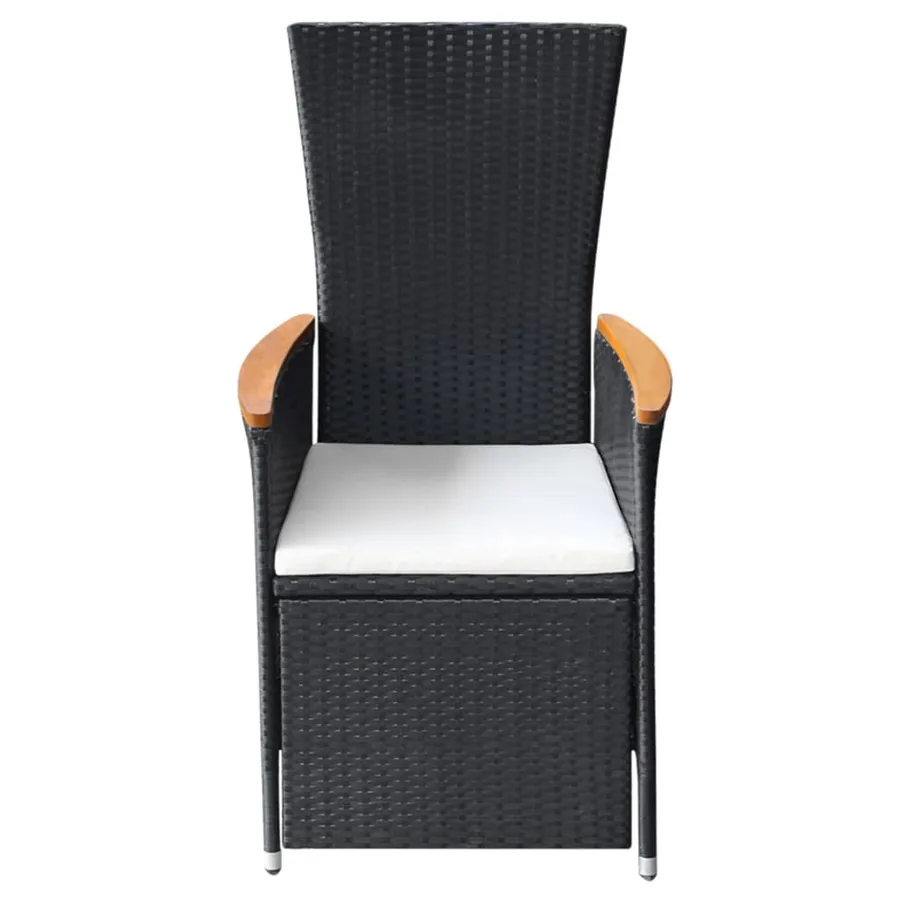 Ensemble à manger de jardin avec coussins 9 pcs noir - 4