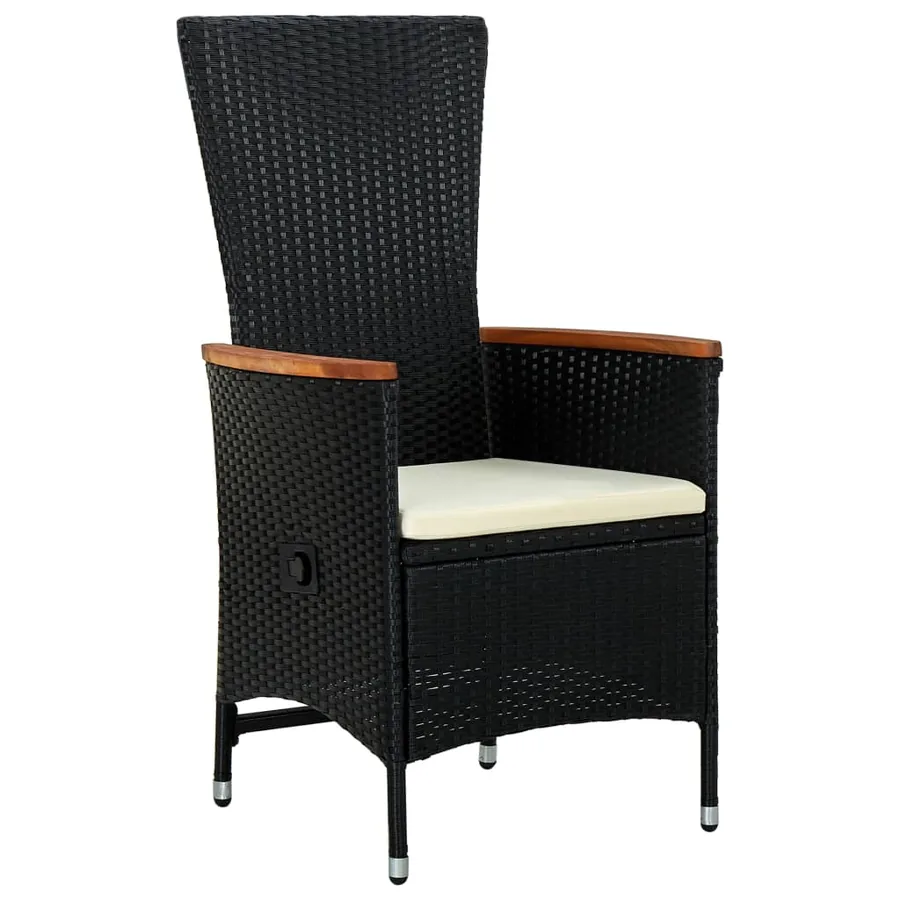 Ensemble à manger de jardin avec coussins 9 pcs noir - 5