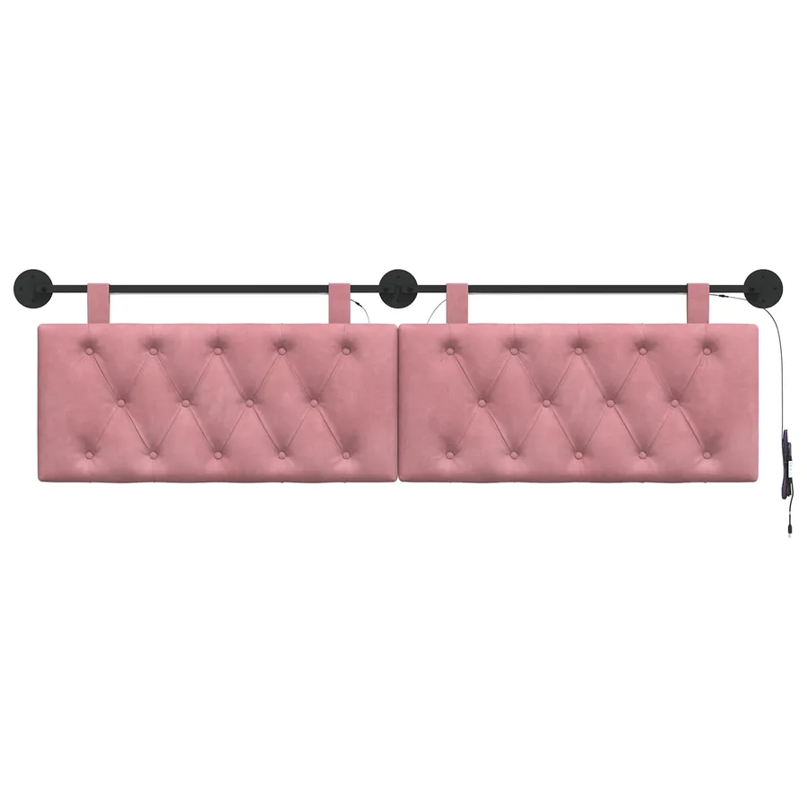 Tête de lit suspendue Avec lumière LED Rose Velours - 6