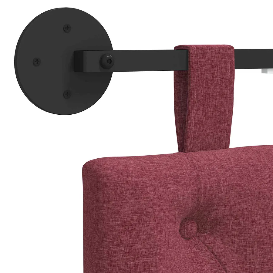 Tête de lit suspendue Avec lumière LED Bordeaux Tissu - 8