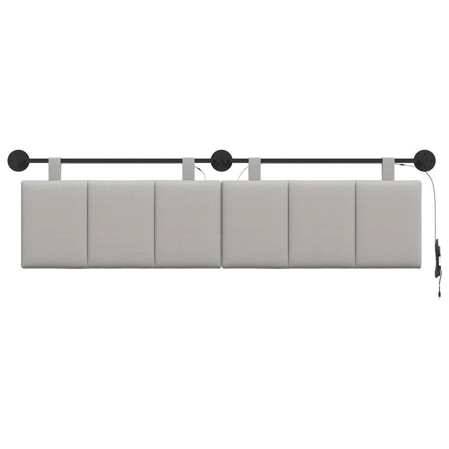 Tête de lit suspendue Avec lumière LED Gris nuage Tissu - 6