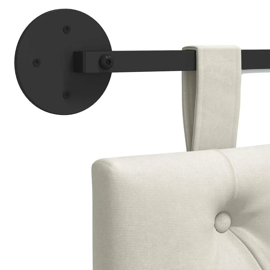Tête de lit suspendue Avec lumière LED Crème Velours - 8