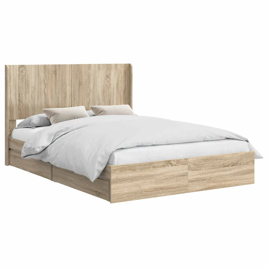 Cadre de lit avec rangement et tête de lit 2 pc - 2