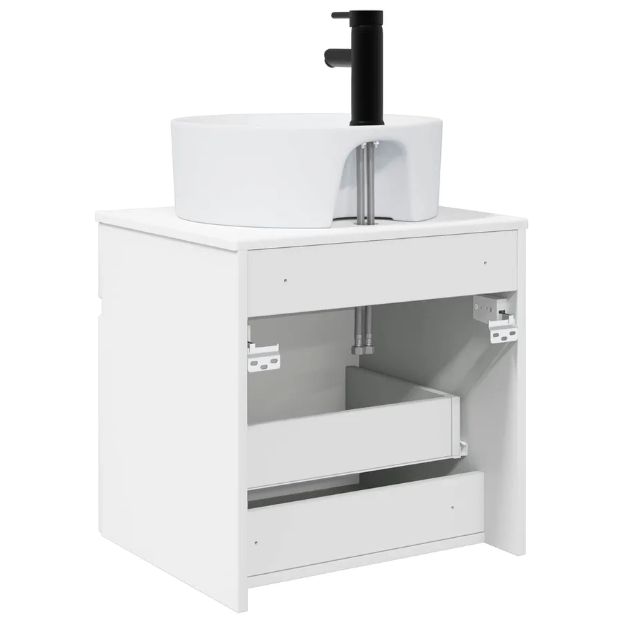 Meuble de lavabo mural Blanc brillant 49 x 44,5 x 65 cm - 4
