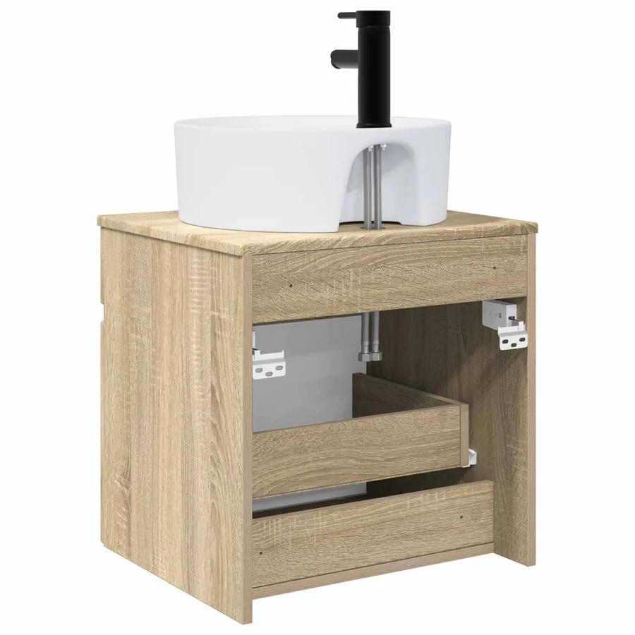 Meuble de lavabo mural Chêne Sonoma 49 x 44,5 x 65 cm - 4