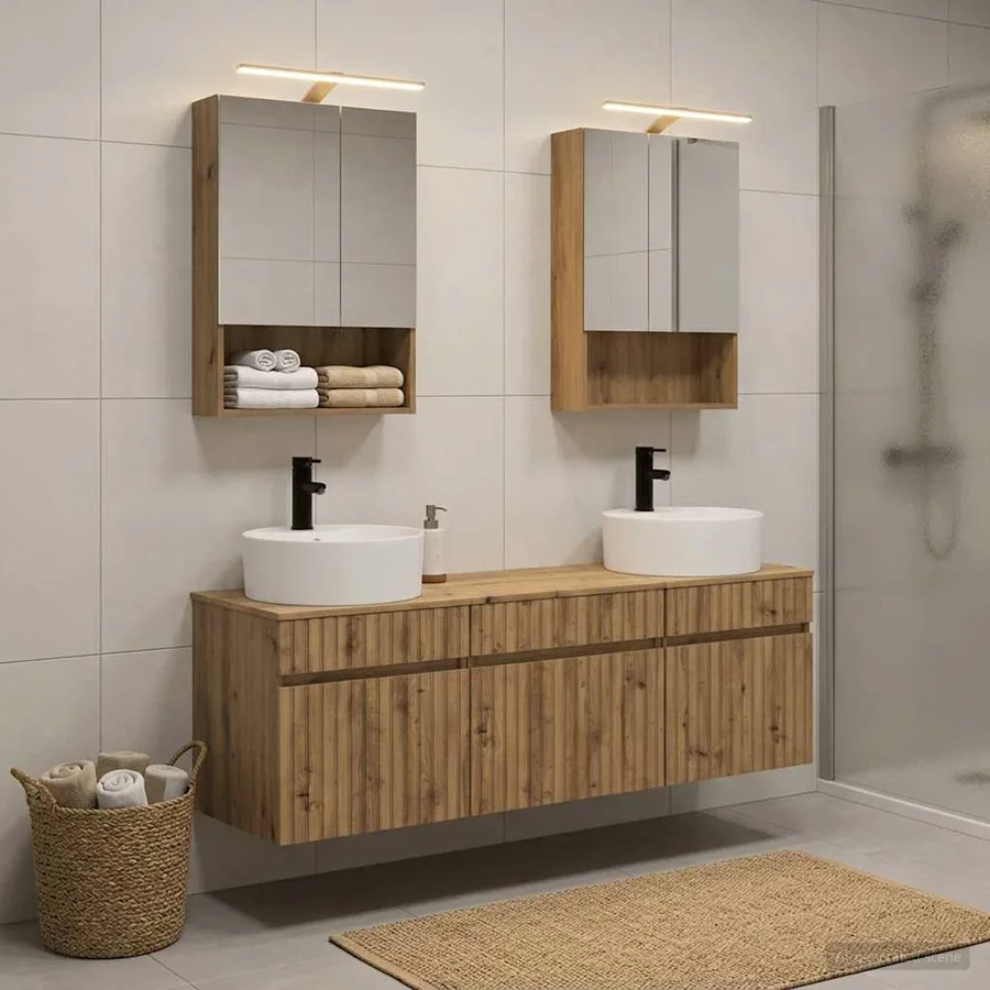 Ensemble d'armoire de salle de bain 5 pc Chêne artisanal - 4