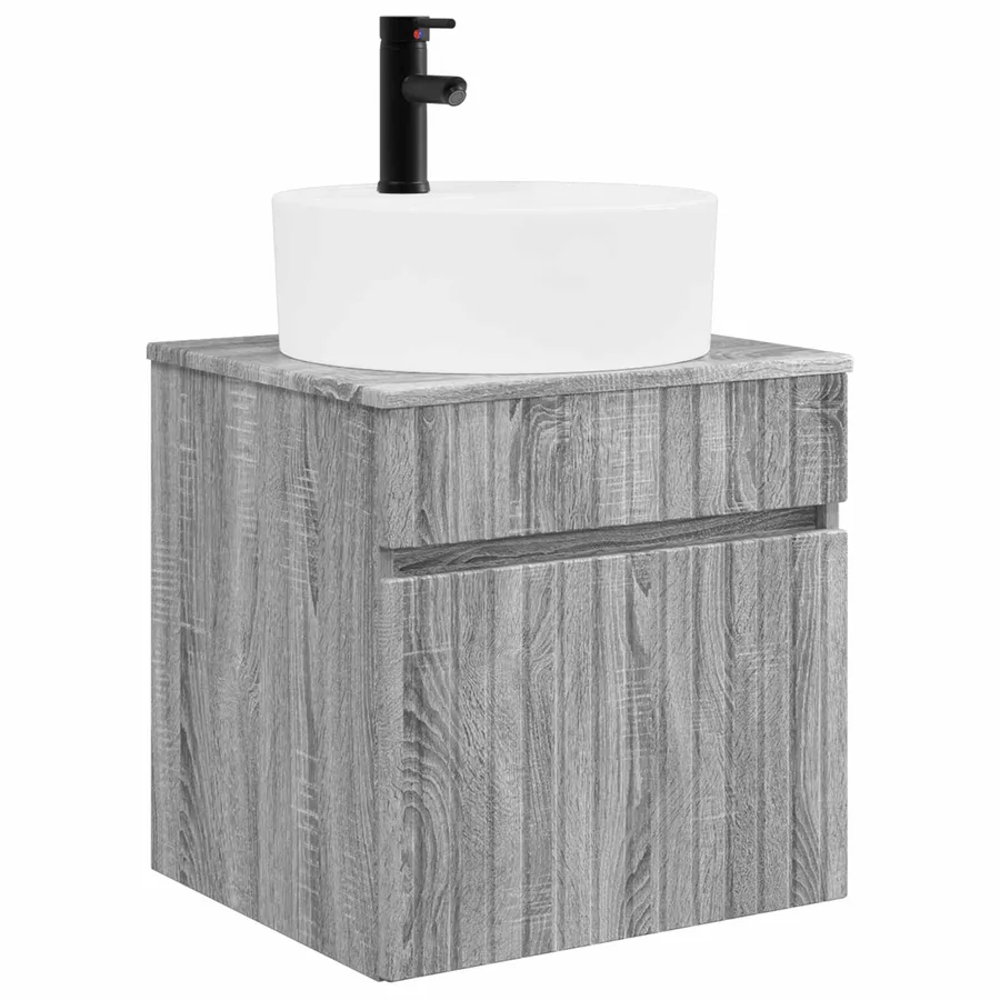 Ensemble d'armoire de salle de bain 5 pcs Sonoma gris - 5