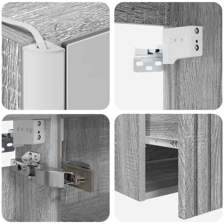 Ensemble d'armoire de salle de bain 5 pcs Sonoma gris - 9