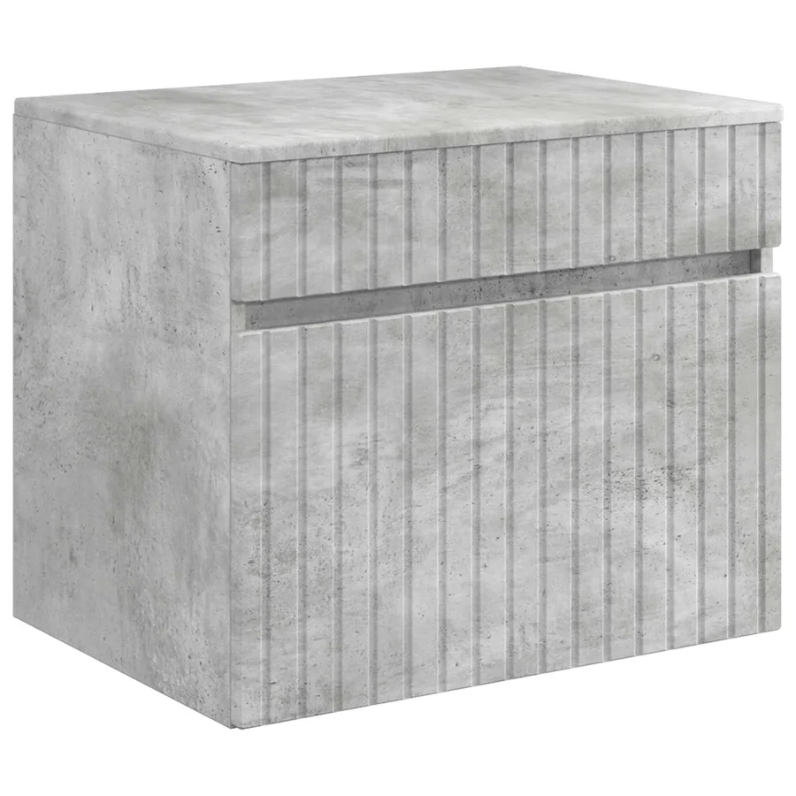 Ensemble d'armoire de salle de bain 5 pcs Gris béton - 6