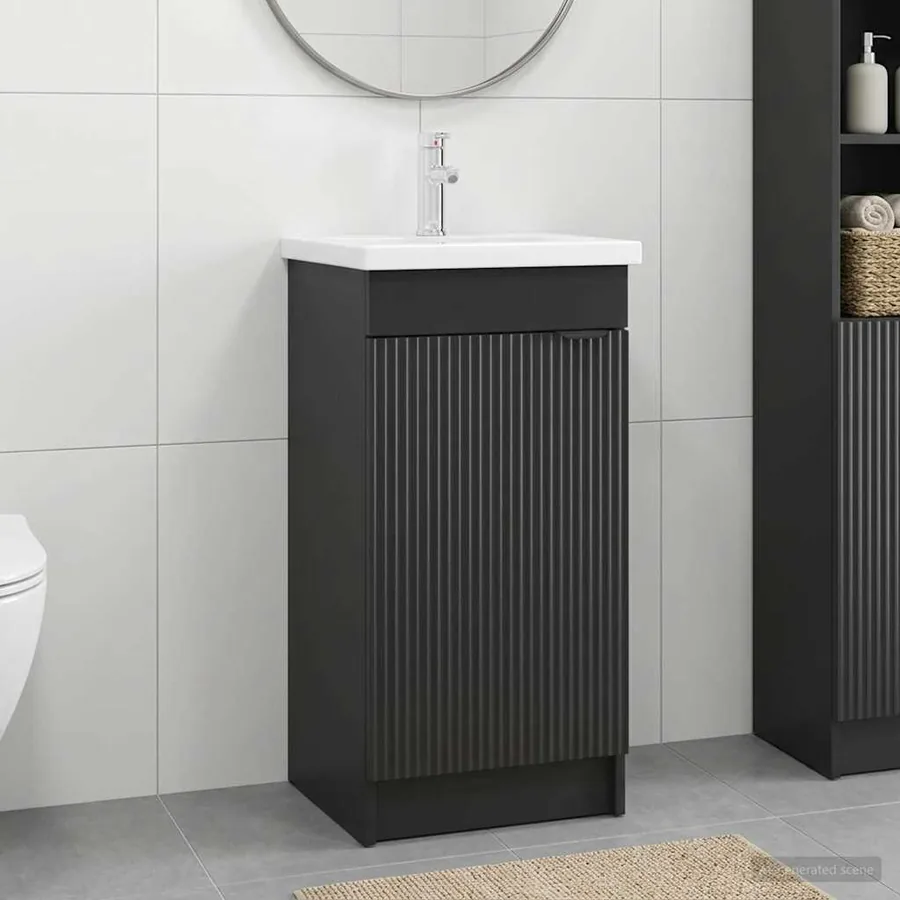 Meuble de salle de bain avec évier Noir 42 x 40 x 84,5 cm