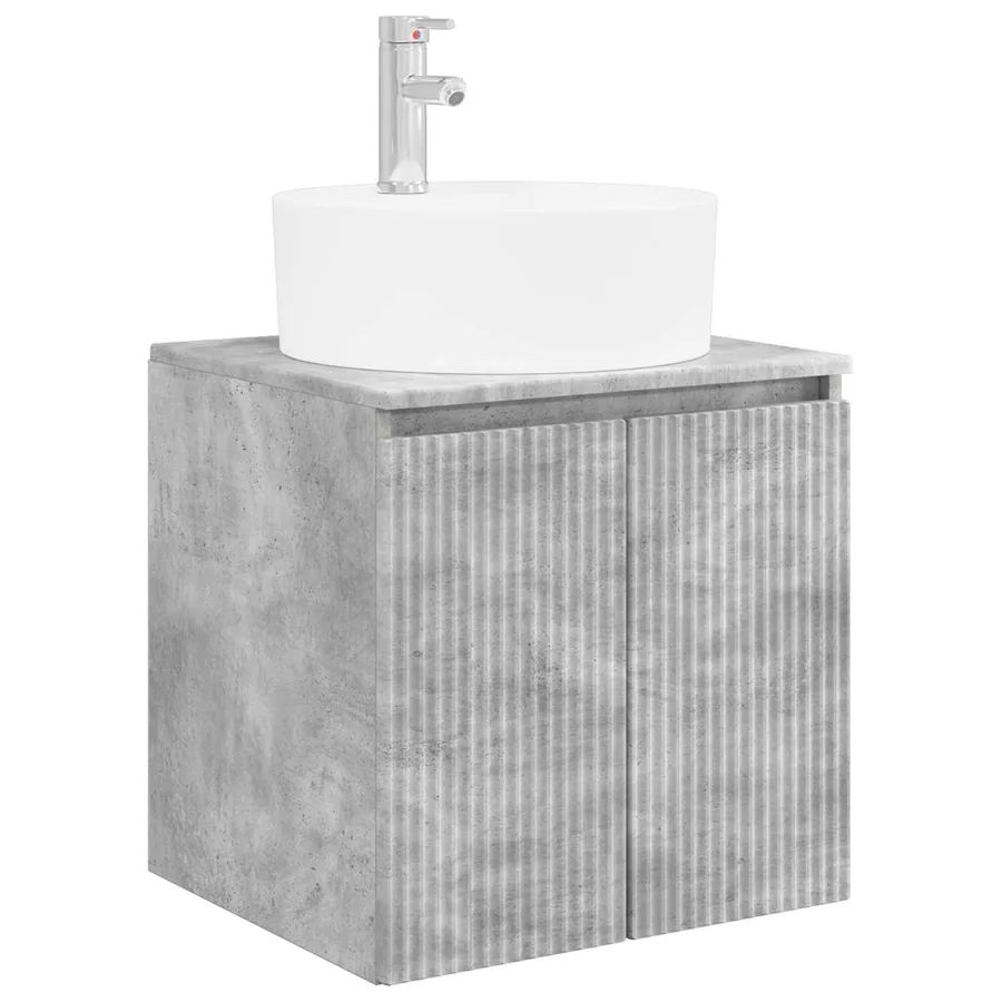 Ensemble d'armoire de salle de bain 4 pcs Gris béton - 5