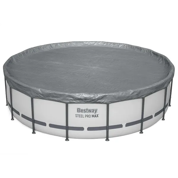 Bestway Couverture de piscine 1 Ø6,71 m Rond Polyester Gris for