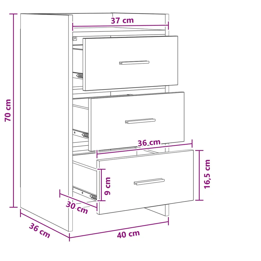 Tables de chevet Chêne artisanal 40 x 36 x 70 cm - 10