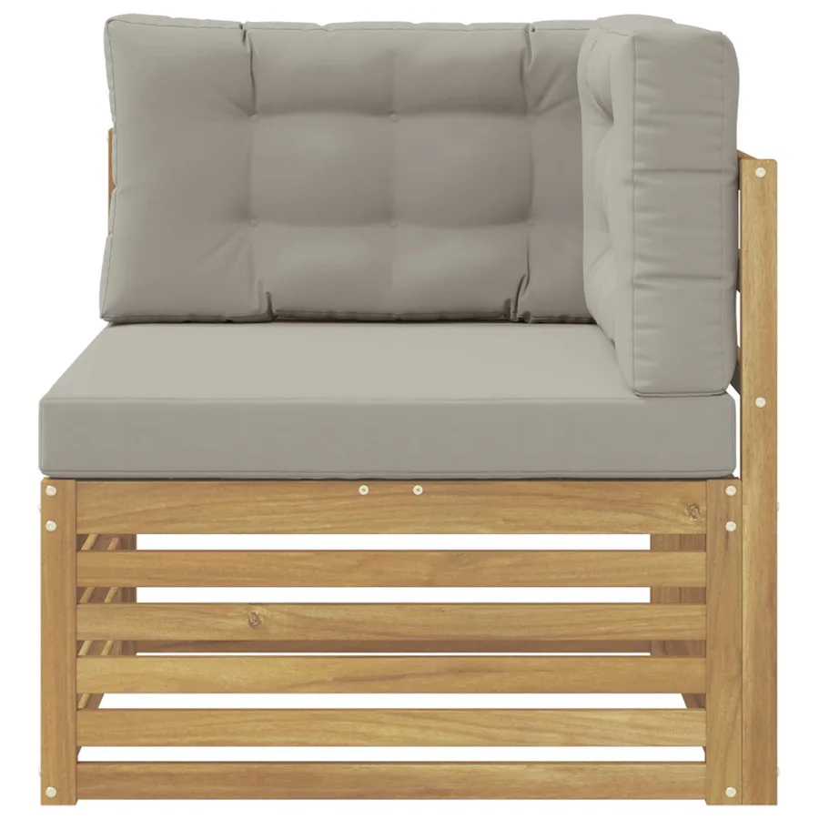 Canapé d'angle extérieur Bois d'Acacia Massif Blanc - 3