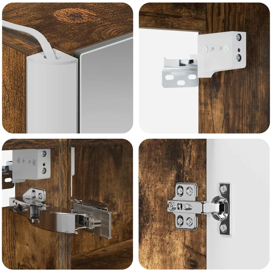 Ensemble d'armoire de salle de bain 5 pcs Chêne fumé - 9