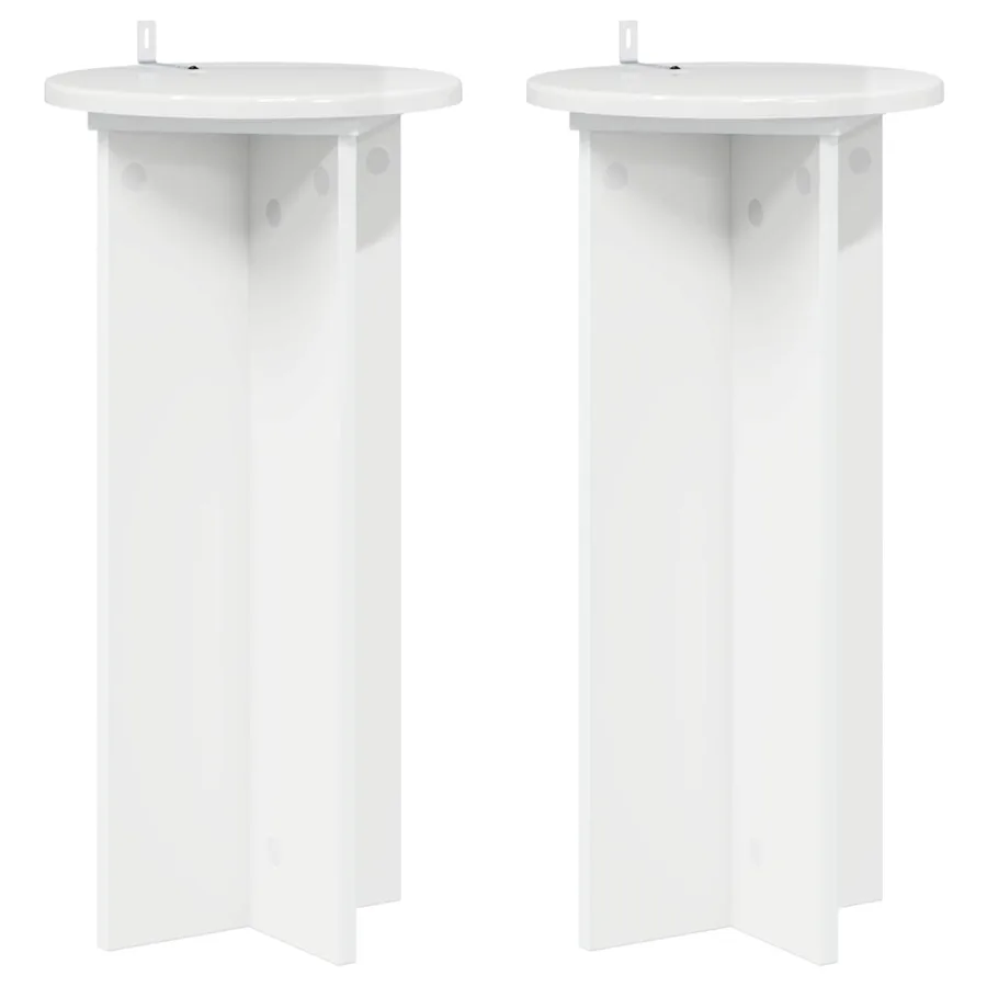 Support de Plante 2 pcs Blanc brillant 29,5 x 29,5 x 60 cm - 2