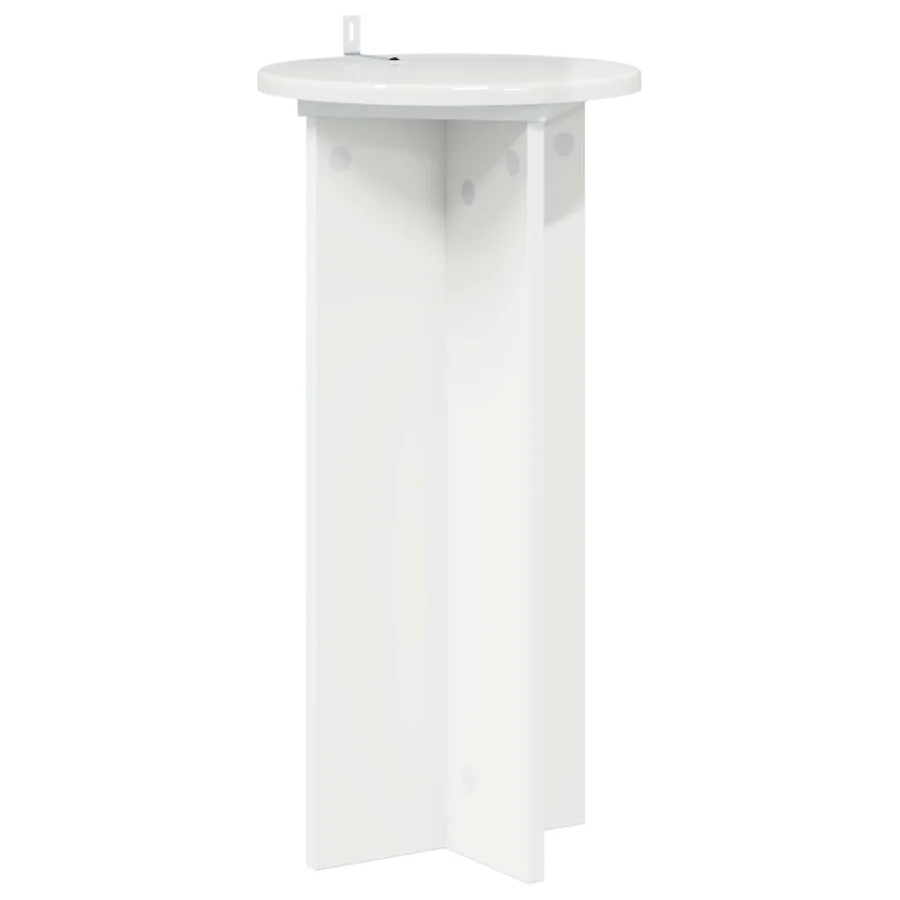 Support de Plante 2 pcs Blanc brillant 29,5 x 29,5 x 60 cm - 5