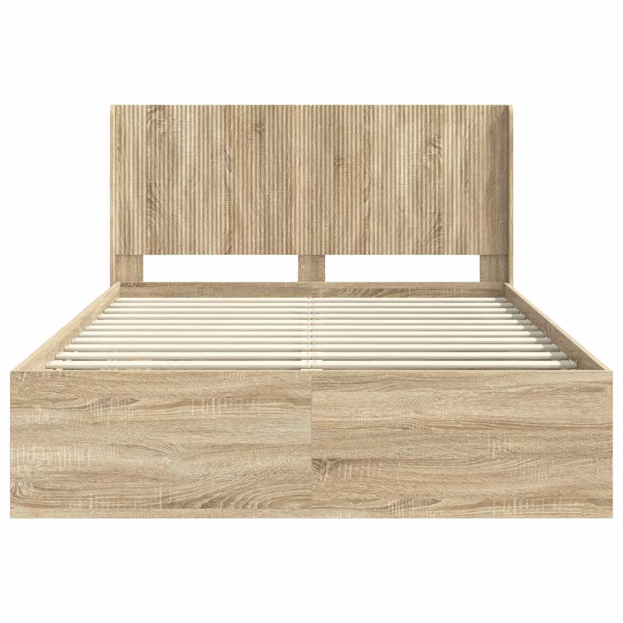 Cadre de lit avec rangement et tête de lit 2 pc - 5