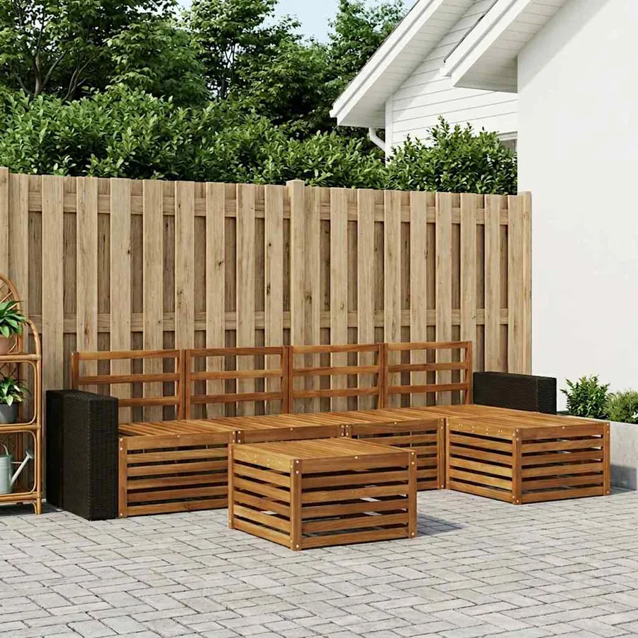 Ensemble de canapés d'extérieur 6 pcs Naturel