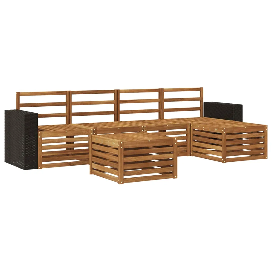 Ensemble de canapés d'extérieur 6 pcs Naturel - 2