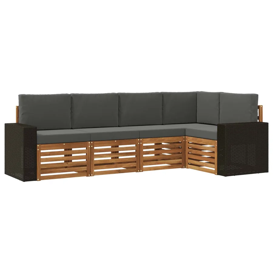 Ensemble de canapé d'angle 5 pcs Naturel et Anthracite - 2