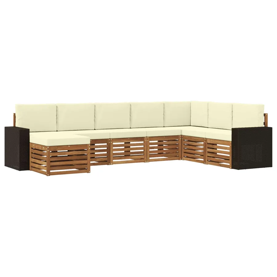Ensemble de canapés d'extérieur 8 pcs Naturel et Crème - 2