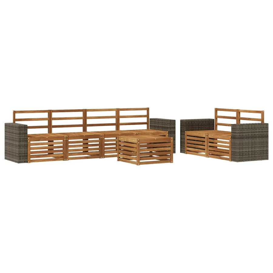 Ensemble de canapés d'extérieur 7 pcs Naturel - 2