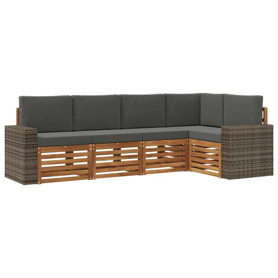 Ensemble de canapé d'angle 5 pcs Naturel et Anthracite - 2