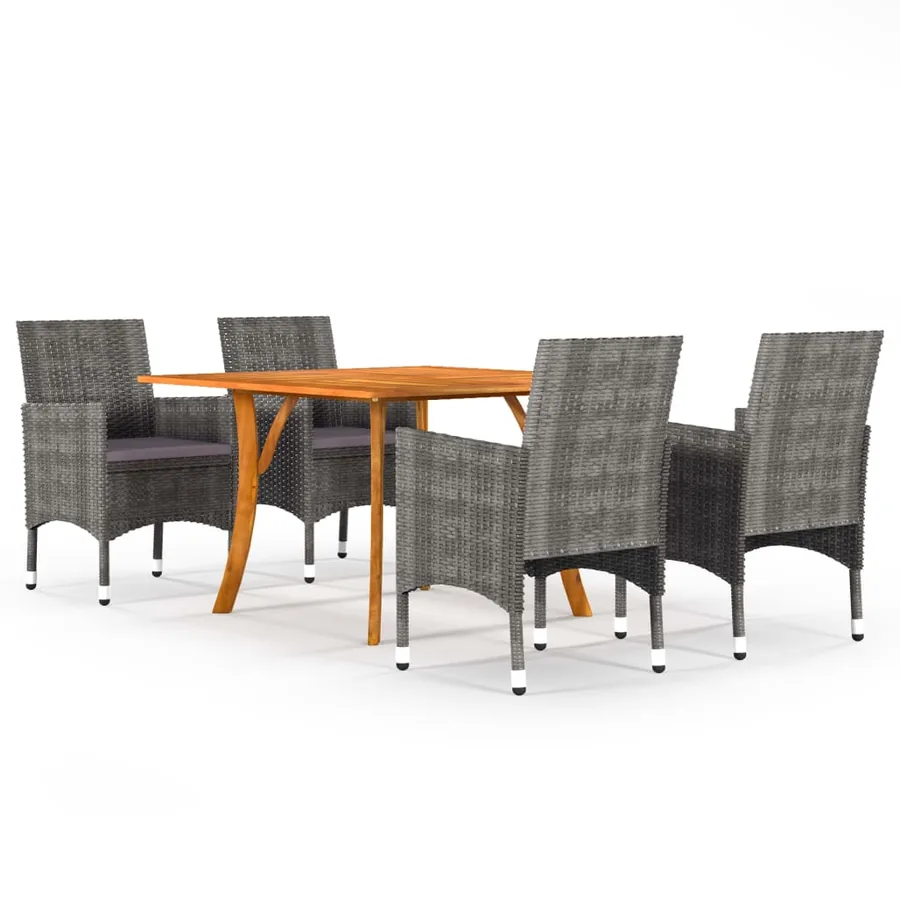 Ensemble à manger de jardin 5 pcs Gris