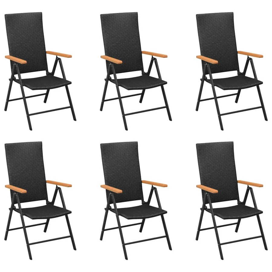 Ensemble à manger de jardin 7 pcs noir et marron - 3