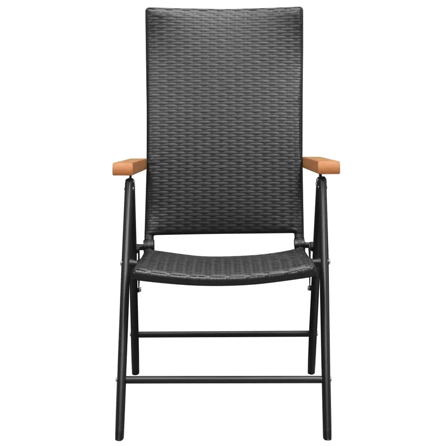 Ensemble à manger de jardin 7 pcs noir et marron - 5