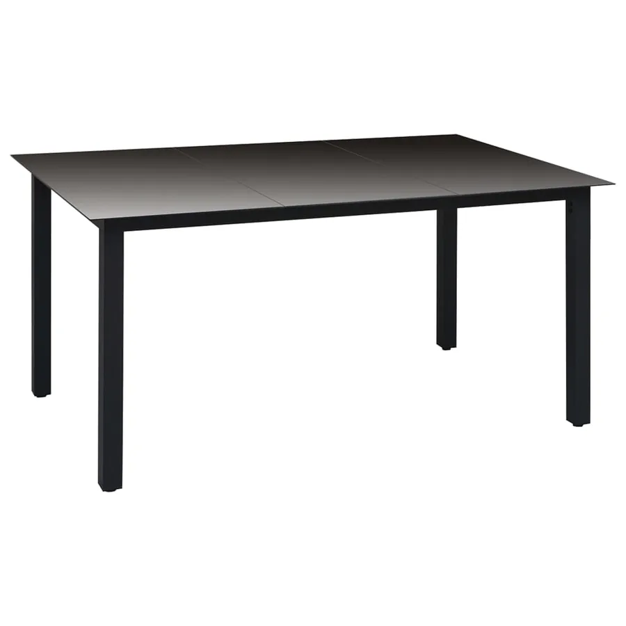 Ensemble à manger de jardin 7 pcs noir et marron - 9