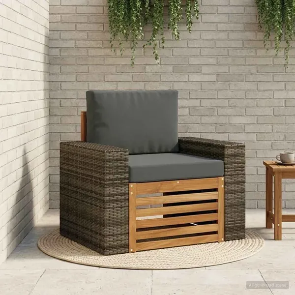 Sofa de milieu extérieur Bois d'Acacia Massif Naturel