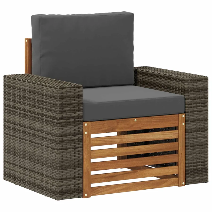Sofa de milieu extérieur Bois d'Acacia Massif Naturel - 2