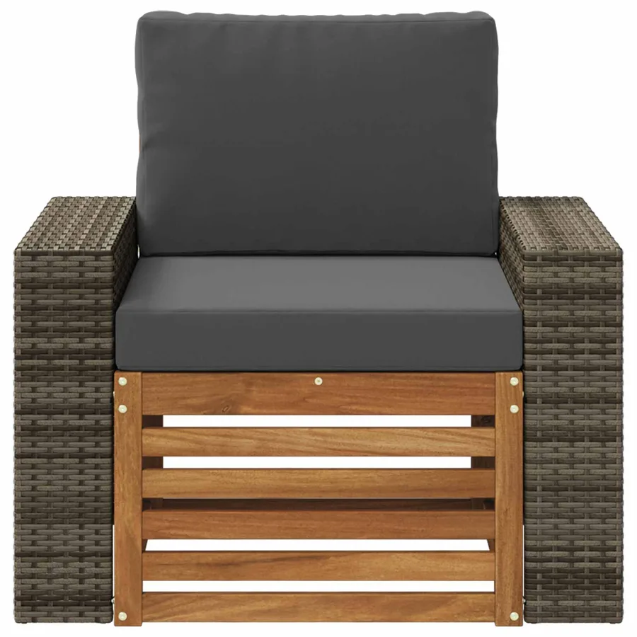 Sofa de milieu extérieur Bois d'Acacia Massif Naturel - 3