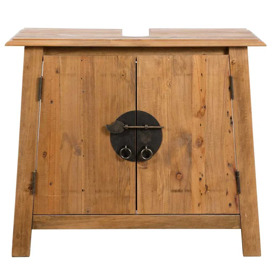 Meuble-lavabo de salle de bains pin massif 70x32x63 cm - 2