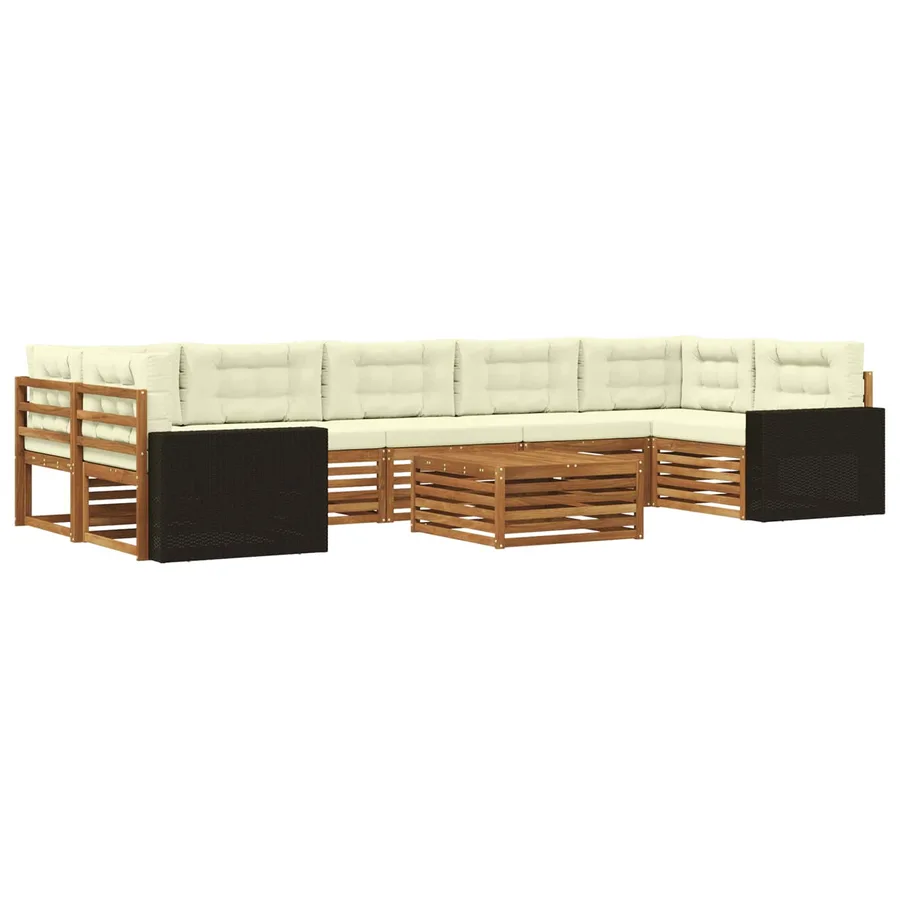 Ensemble de canapés d'extérieur 8 pcs Naturel et Crème - 2