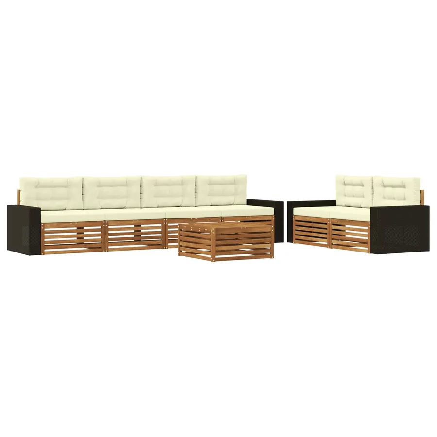 Ensemble de canapés d'extérieur 7 pcs Naturel et Crème - 2