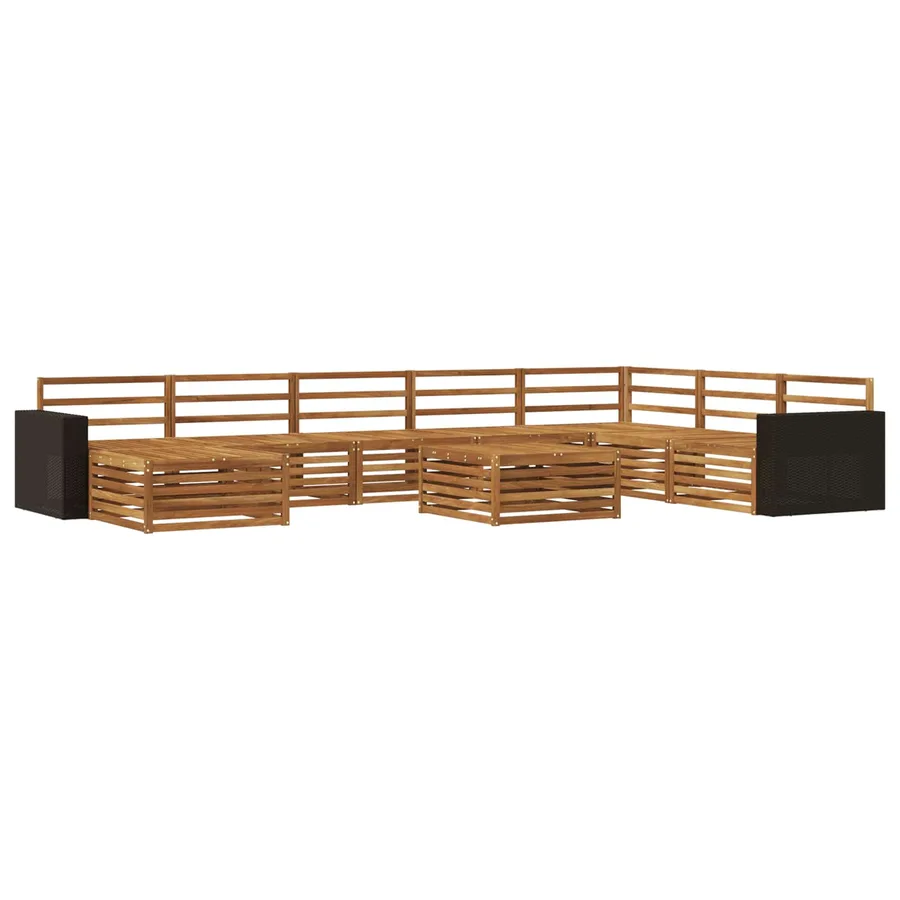 Ensemble de canapés d'extérieur 9 pcs Naturel - 2