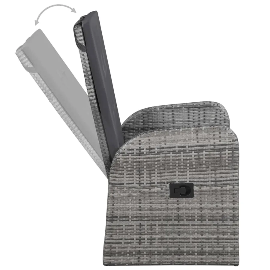 Ensemble à manger de jardin 5 pcs Gris - 7