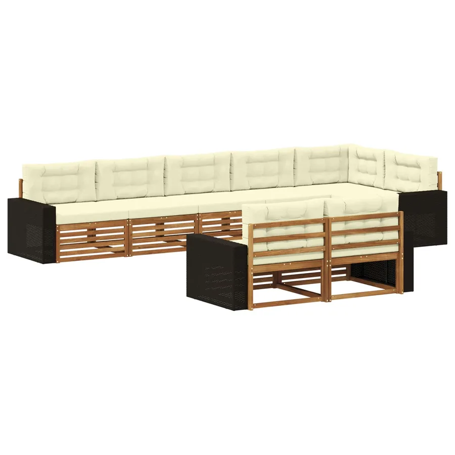Ensemble de canapés d'extérieur 8 pcs Naturel et Crème - 2