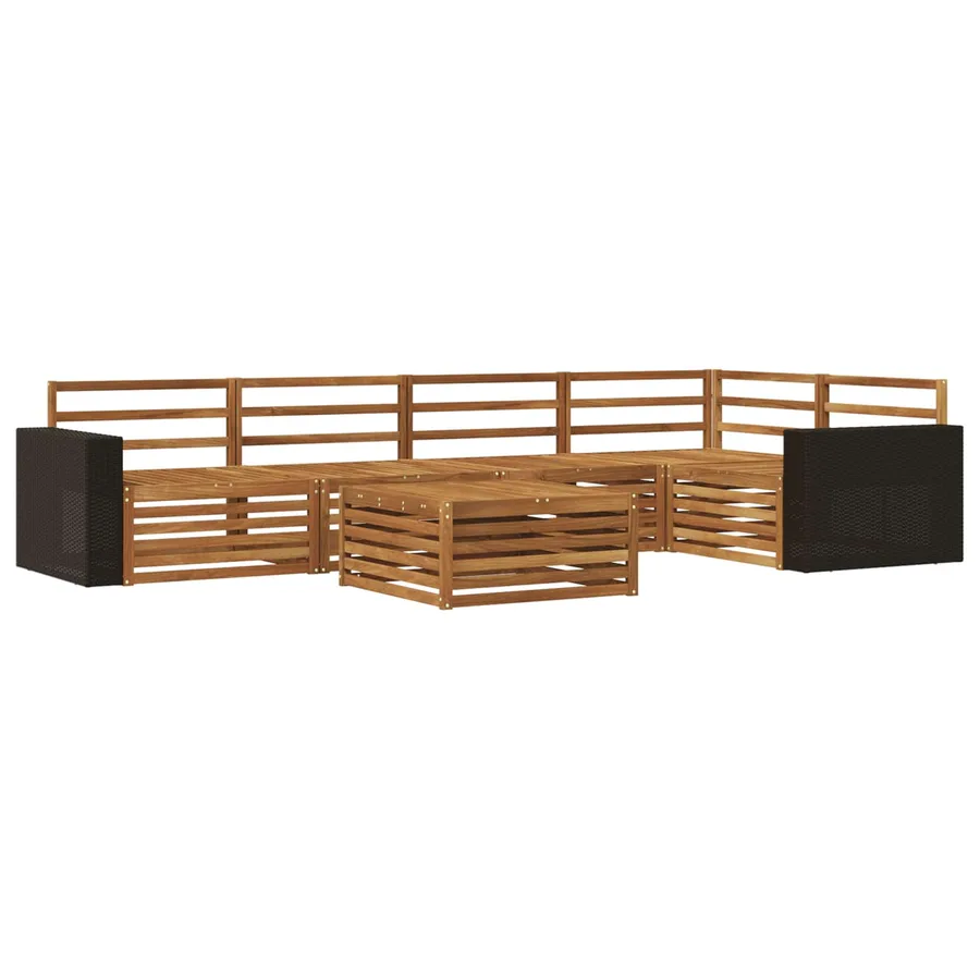 Ensemble de canapés d'extérieur 6 pcs Naturel 79 x 79 x 37 cm - 2