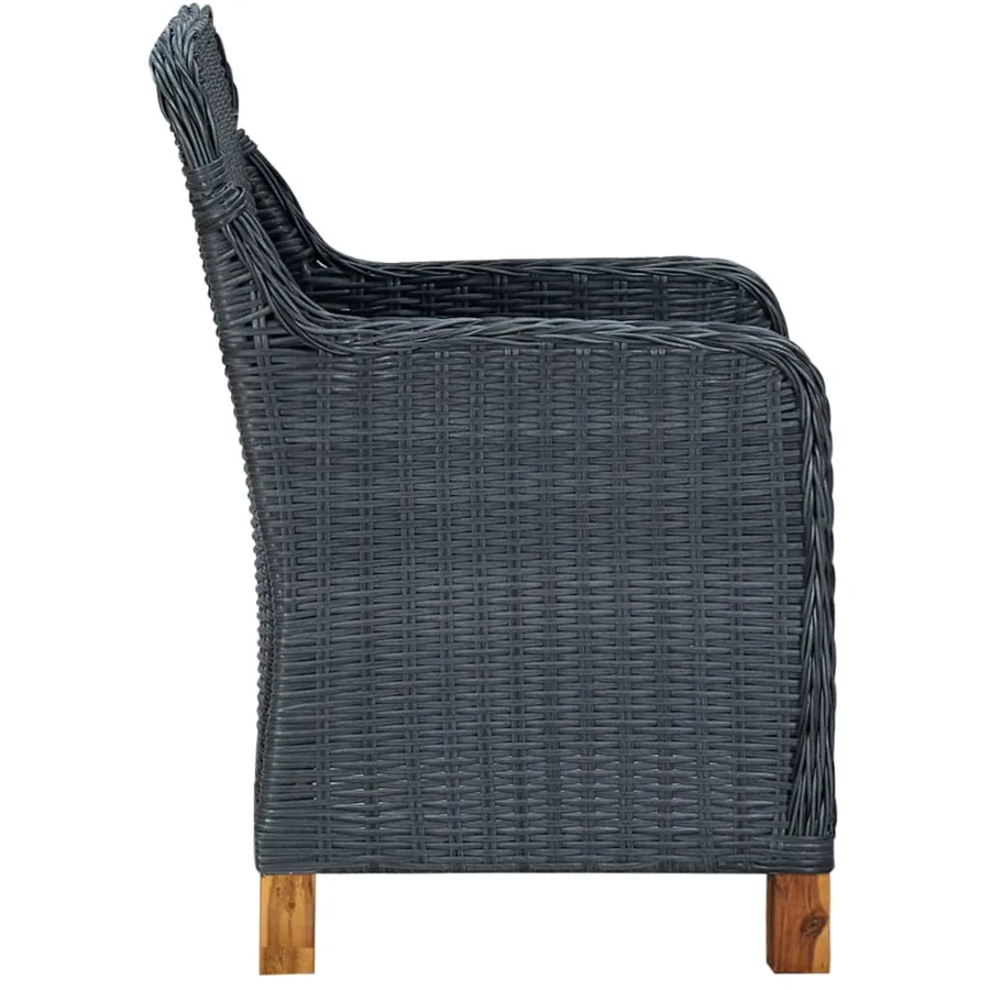 Ensemble à manger de jardin 5 pcs Gris foncé - 8