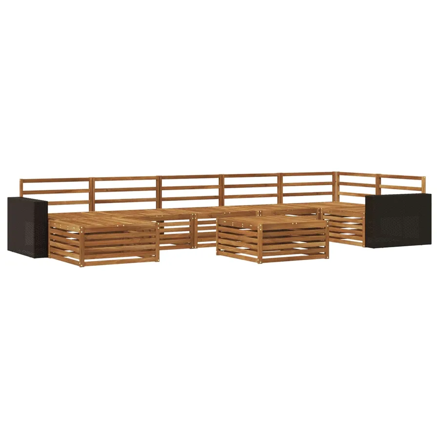 Ensemble de canapés d'extérieur 8 pcs Naturel - 2