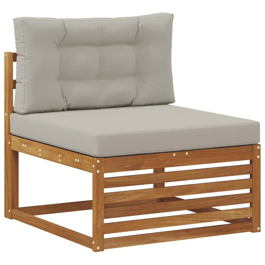 Ensemble de canapés d'extérieur 6 pcs Naturel et gris clair - 3