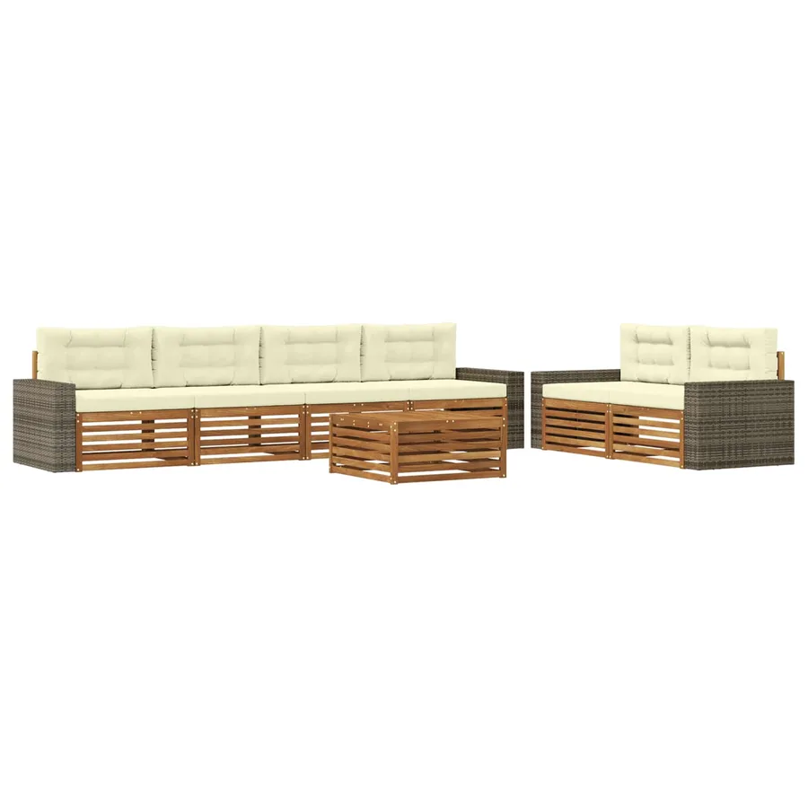 Ensemble de canapés d'extérieur 7 pcs Naturel et Crème - 2