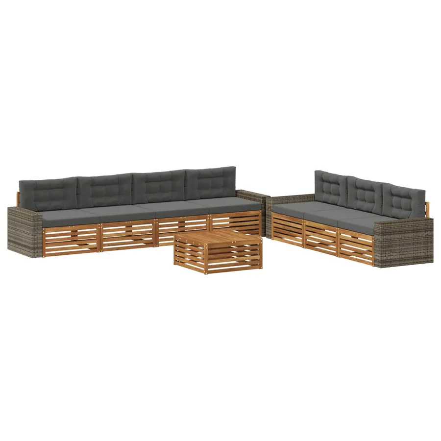 Ensemble de canapés d'extérieur 8 pcs Naturel et Anthracite - 2
