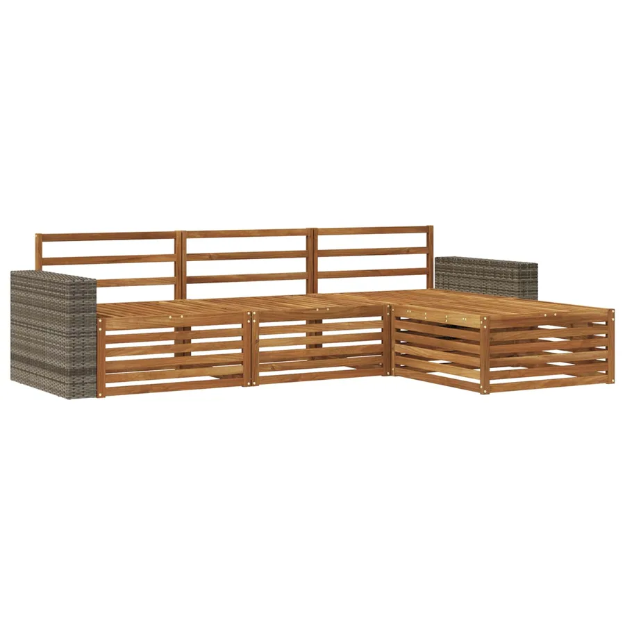 Ensemble de canapés d'extérieur 4 pcs Naturel - 2
